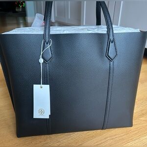 Tory Burch Black Pebbled Leather Tote